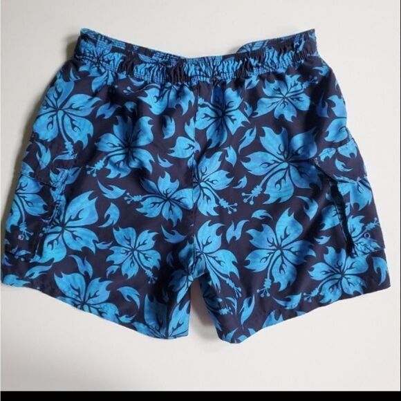 L 12 14 MESH LINED SWIM BOARD SWIMMING SUP BEACH BLUE CATALINA HAWAIIAN SHORTS - Picture 7 of 9
